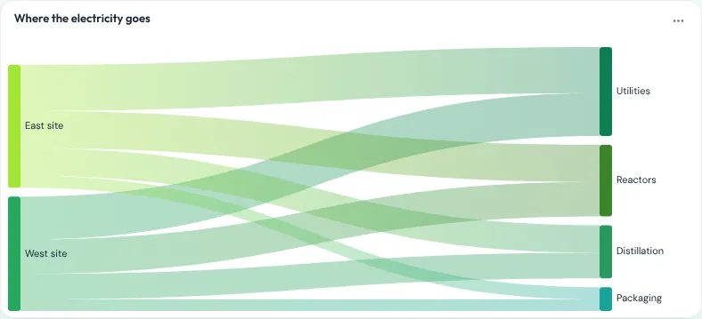 Sankey diagram of energy flows